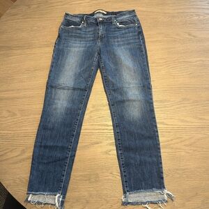 Joe's Jeans Straight Ankle Distressed High Low Hem Sz 30 Classic Preppy Luxury